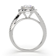 Paloma Round Cut Pave Halo Engagement Ring Setting - Nivetta
